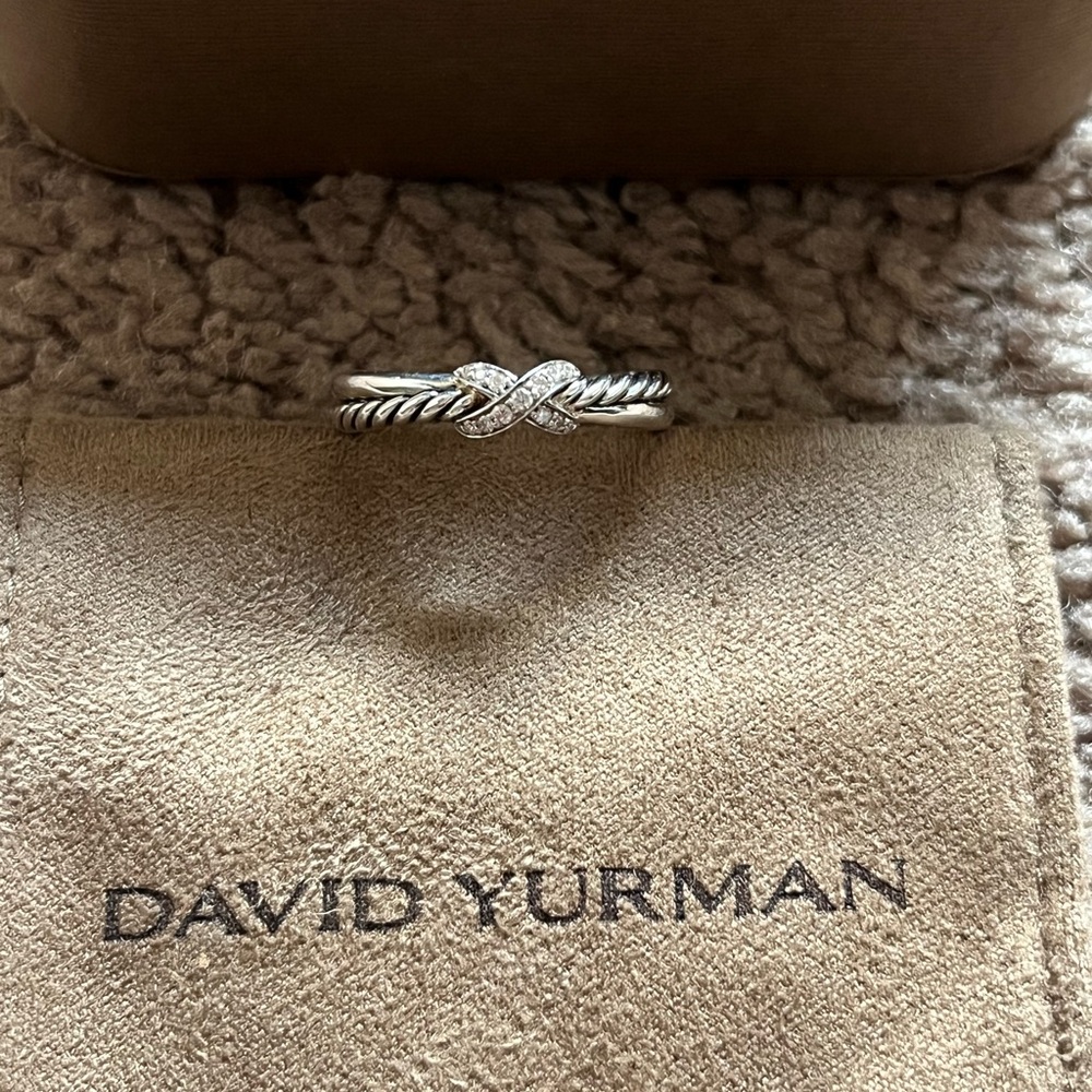 David Yurman Petite X Ring
Sterling Silver with Diamonds, 4mm